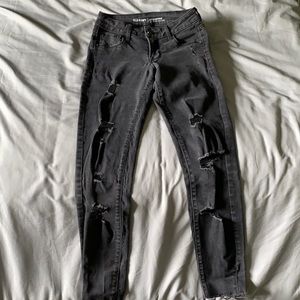 Old Navy Washed Out Black Distressed Skinny Jeans
